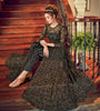 Black Designer Heavy Embroidered Net Wedding Anarkali Gown-Saira's Boutique