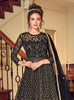 Black Designer Heavy Embroidered Net Wedding Anarkali Gown-Saira's Boutique