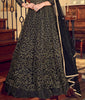 Black Designer Heavy Embroidered Net Wedding Anarkali Gown-Saira's Boutique