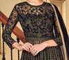 Black Designer Heavy Embroidered Net Wedding Anarkali Gown-Saira's Boutique