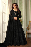 Black Designer Heavy Embroidered Wedding Anarkali Suit-Saira's Boutique