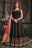 Black & Pink Designer Jacquard Silk Party Wear Anarkali Gown-Saira's Boutique