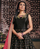 Black & Pink Designer Jacquard Silk Party Wear Anarkali Gown-Saira's Boutique