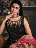 Black & Pink Designer Jacquard Silk Party Wear Anarkali Gown-Saira's Boutique