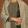 Black & Taupe Designer Embroidered Georgette Palazzo Suit-Saira's Boutique