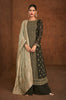 Black & Taupe Designer Embroidered Georgette Palazzo Suit-Saira's Boutique
