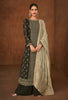 Black & Taupe Designer Embroidered Georgette Palazzo Suit-Saira's Boutique