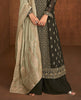 Black & Taupe Designer Embroidered Georgette Palazzo Suit-Saira's Boutique