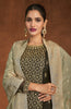 Black & Taupe Designer Embroidered Georgette Palazzo Suit-Saira's Boutique