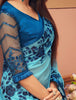 Blue Designer Embroidered Silk Party Wear Saree-Saira's Boutique