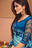 Blue Designer Embroidered Silk Party Wear Saree-Saira's Boutique