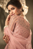 Blush Pink Designer Heavy Embroidered Net Wedding Anarkali Gown-Saira's Boutique