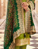 Bright Olive Green Designer Embroidered Jacquard Party Wear Pant Suit-Saira's Boutique