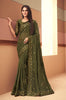 Bronze Olive Designer Embroidered Silk Wedding Saree-Saira's Boutique