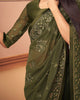 Bronze Olive Designer Embroidered Silk Wedding Saree-Saira's Boutique