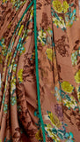 Brown Designer Floral Print Fancy Georgette Saree-Saira's Boutique