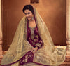 Burgundy & Cream Beige Designer Embroidered Kurti Style Lehenga-Saira's Boutique