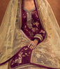 Burgundy & Cream Beige Designer Embroidered Kurti Style Lehenga-Saira's Boutique