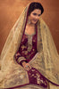 Burgundy & Cream Beige Designer Embroidered Kurti Style Lehenga-Saira's Boutique
