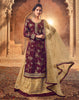Burgundy & Cream Beige Designer Embroidered Kurti Style Lehenga-Saira's Boutique
