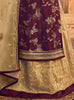 Burgundy & Cream Beige Designer Embroidered Kurti Style Lehenga-Saira's Boutique