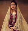 Burgundy & Cream Beige Designer Embroidered Kurti Style Lehenga-Saira's Boutique