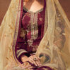 Burgundy & Cream Beige Designer Embroidered Kurti Style Lehenga-Saira's Boutique