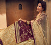 Burgundy & Cream Beige Designer Embroidered Kurti Style Lehenga-Saira's Boutique