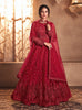 Cardinal Red Designer Embroidered Wedding Anarkali Suit-Saira's Boutique
