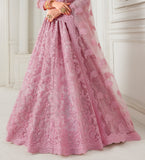 Cherry Blossom Pink Designer Heavy Embroidered Bridal Lehenga-Saira's Boutique