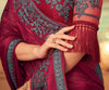 Claret Pink & Gray Designer Embroidered Silk Party Wear Saree-Saira's Boutique