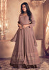 Copper Rose Designer Embroidered Wedding Lehenga Style Anarkali Suit-Saira's Boutique
