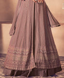 Copper Rose Designer Embroidered Wedding Lehenga Style Anarkali Suit-Saira's Boutique