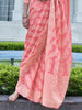 Coral Pink Designer Heavy Embroidered Chikankari Party Wear Saree-Saira's Boutique