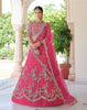 Cranberry Pink Designer Heavy Embroidered Bridal Lehenga-Saira's Boutique