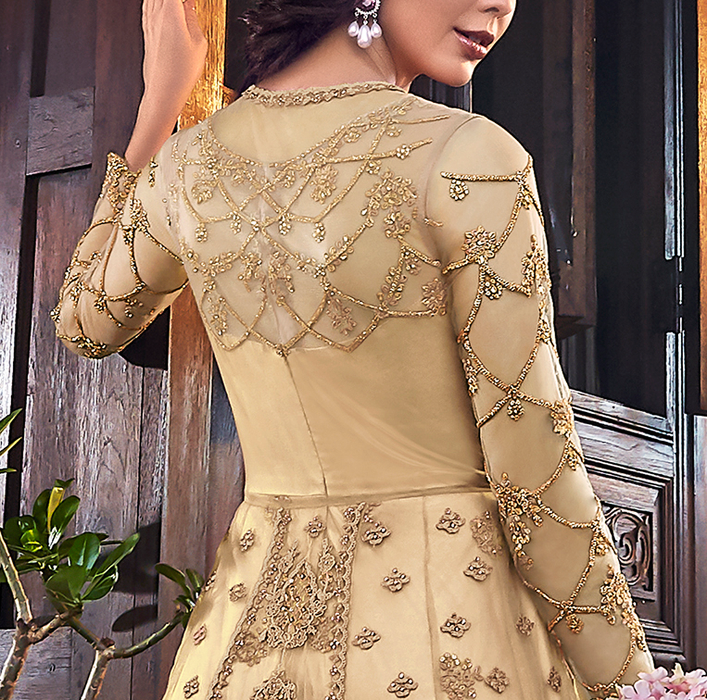 ASOS DESIGN long sleeve satin bias maxi dress with scarf detail in gold |  ASOS