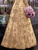 Cream Beige Designer Embroidered Satin Bridal Anarkali Gown-Saira's Boutique