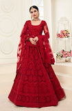 Crimson Red Designer Heavy Embroidered Bridal Lehenga-Saira's Boutique