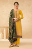 Daffodil Yellow & Army Green Designer Embroidered Pant Suit-Saira's Boutique