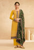 Daffodil Yellow & Army Green Designer Embroidered Pant Suit-Saira's Boutique