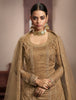 Dark Beige Designer Embroidered Net Kurti Style Lehenga-Saira's Boutique