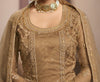 Dark Beige Designer Embroidered Net Kurti Style Lehenga-Saira's Boutique