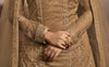 Dark Beige Designer Embroidered Net Kurti Style Lehenga-Saira's Boutique