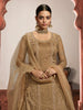 Dark Beige Designer Embroidered Net Kurti Style Lehenga-Saira's Boutique