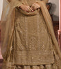 Dark Beige Designer Embroidered Net Kurti Style Lehenga-Saira's Boutique