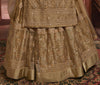 Dark Beige Designer Embroidered Net Kurti Style Lehenga-Saira's Boutique