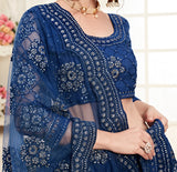 Dark Blue Designer Heavy Embroidered Bridal Lehenga-Saira's Boutique