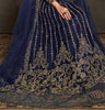 Dark Cobalt Blue Designer Heavy Embroidered Wedding Anarkali Gown-Saira's Boutique