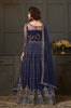 Dark Cobalt Blue Designer Heavy Embroidered Wedding Anarkali Gown-Saira's Boutique