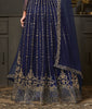 Dark Cobalt Blue Designer Heavy Embroidered Wedding Anarkali Gown-Saira's Boutique